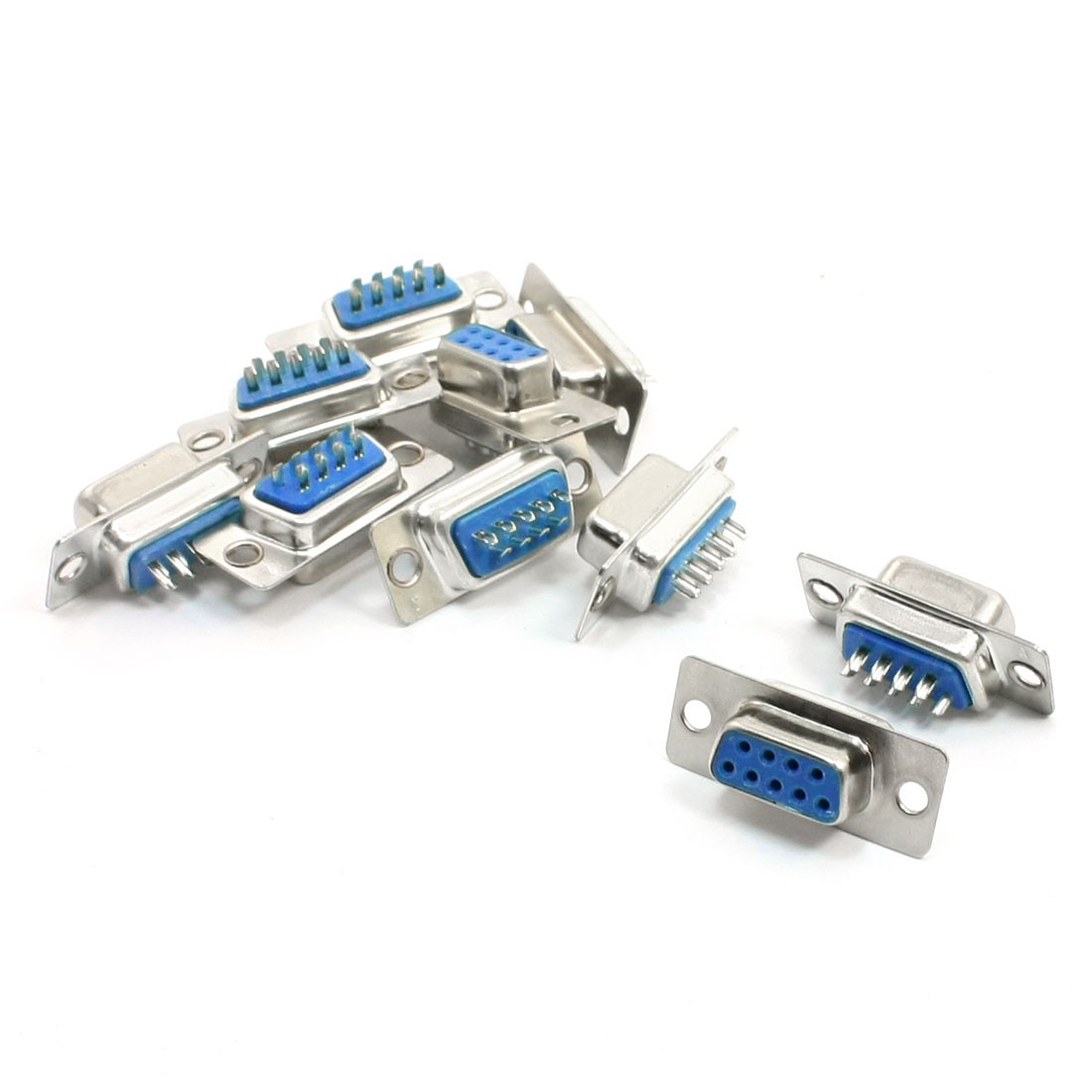 10 Pcs DB9 9 Pin Dual Line DIY Female Connector for Computer