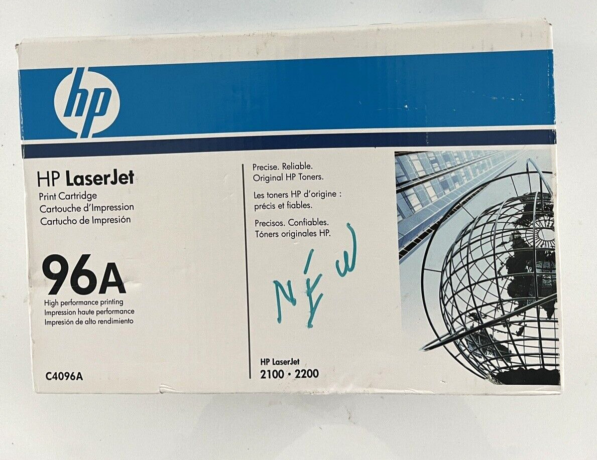 GENUINE HP 96A C4096A LaserJet Print Cartridge NEW SEALED Model 2100 2200 Black