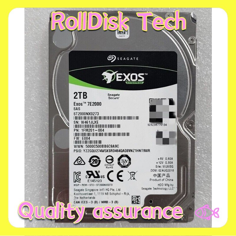 SEAGATE ST2000NX0273 Exos 7e2000 2tb 7200rpm SAS-12gbits 128mb Buffer 2.5inch