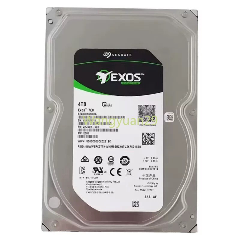 NewSeagate Exos 7E8 ST4000NM005A 4TB 256MB 7.2K 12Gb 3.5" 512n SAS Hard Drive