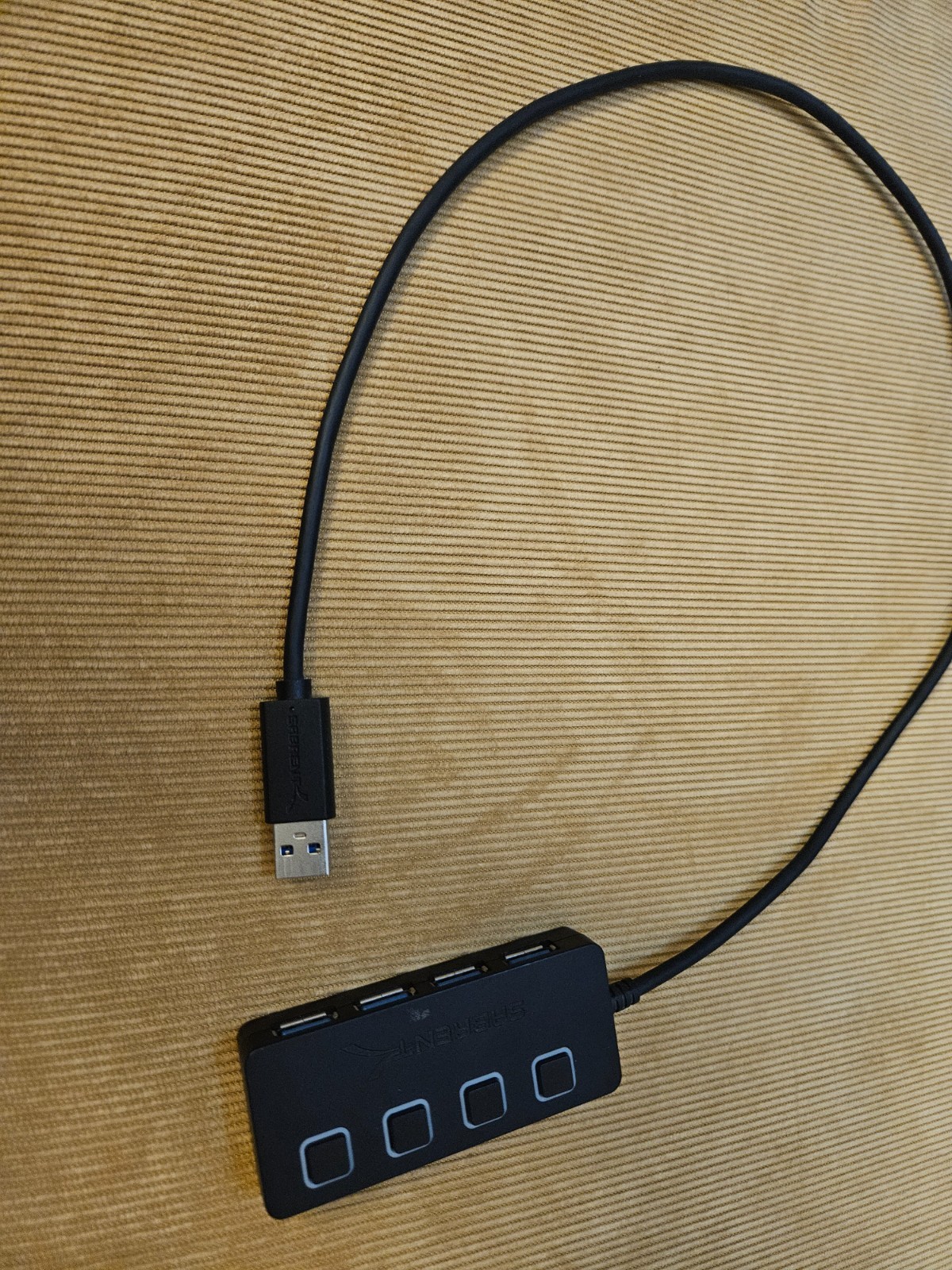 Sabrent HB-UM43 4 Port USB 3.0 Hub with Power Switches - Black