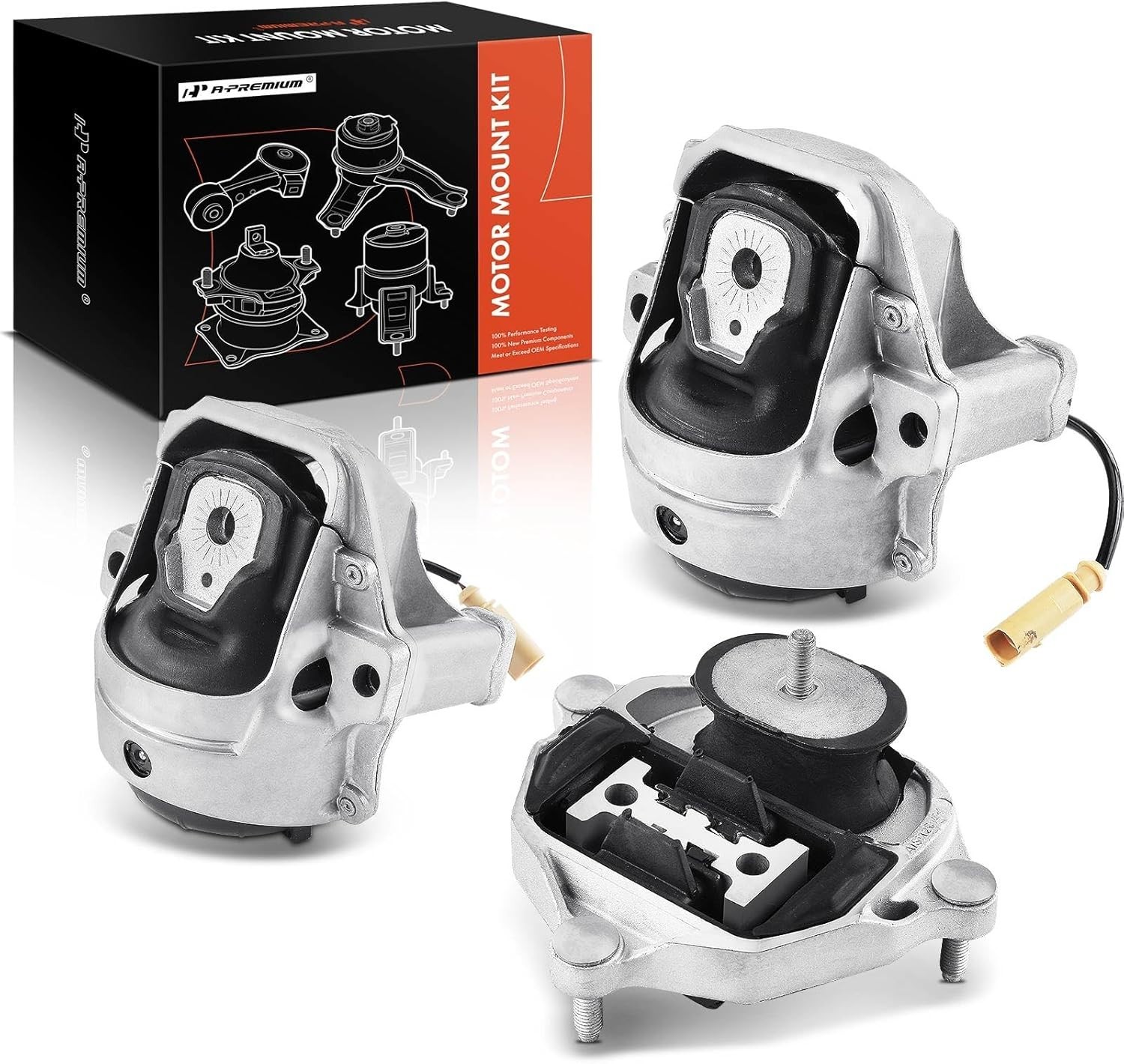  3PCS Engine Motor Mount and Transmission Mount Set Compatible with Audi A4 