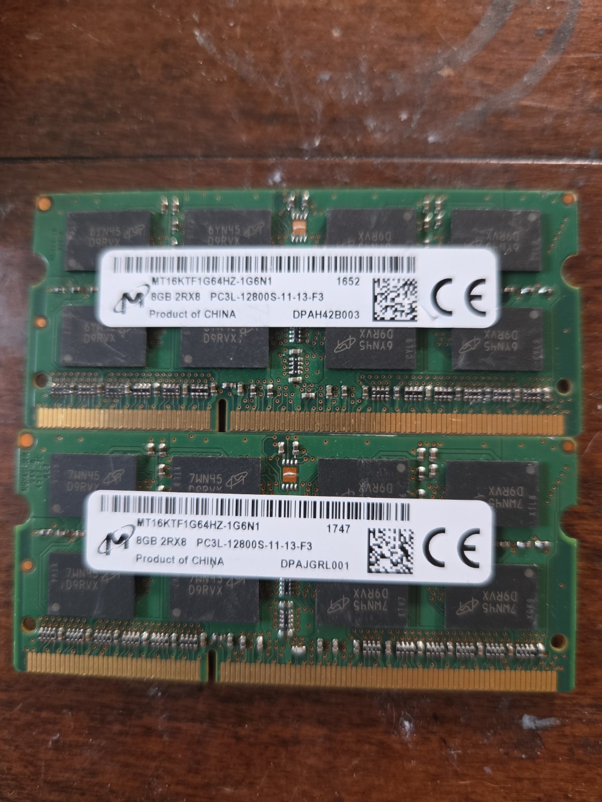 Micron 16GB DDR3 SODIMM PC3-12800 Laptop RAM Memory (2x8GB)