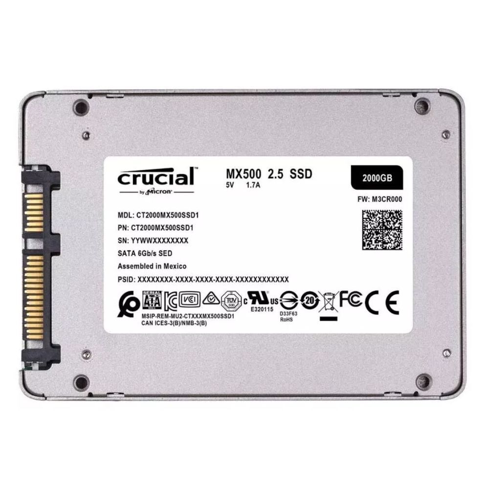 Crucial MX500 2TB SSD 2.5" SATA 6Gb/s Internal Solid State Drive CT2000MX500SSD1