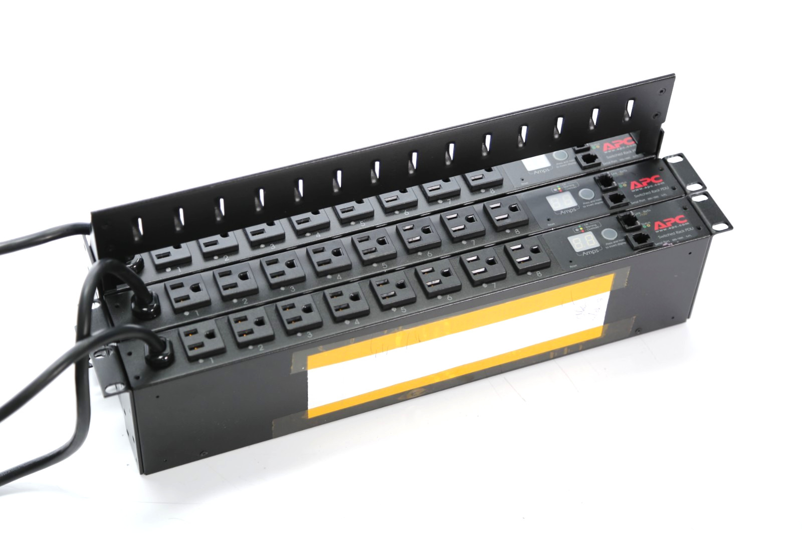 Lot of 3 APC AP7900B 8-Outlet Rack PDU, Switched, 1U, 15A, 120V, (8)5-15R, 5-15P
