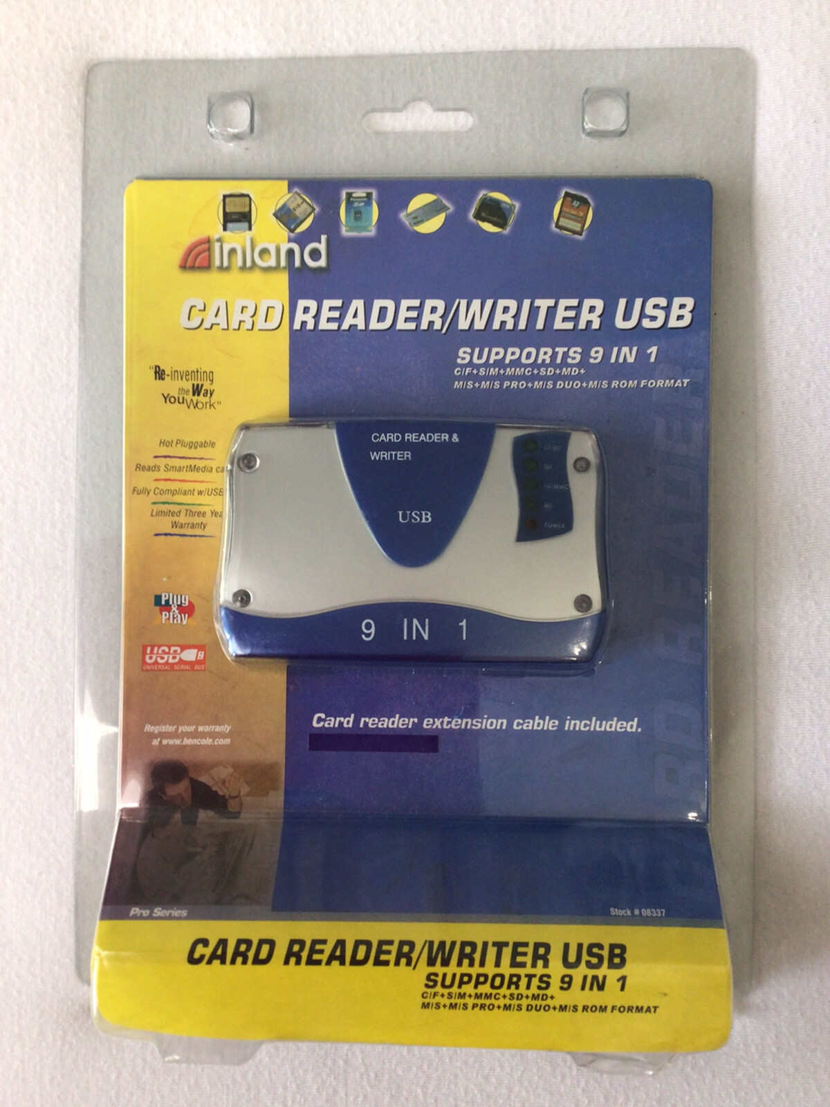 Inland Card Reader/Writer USB Support’s 9 In 1