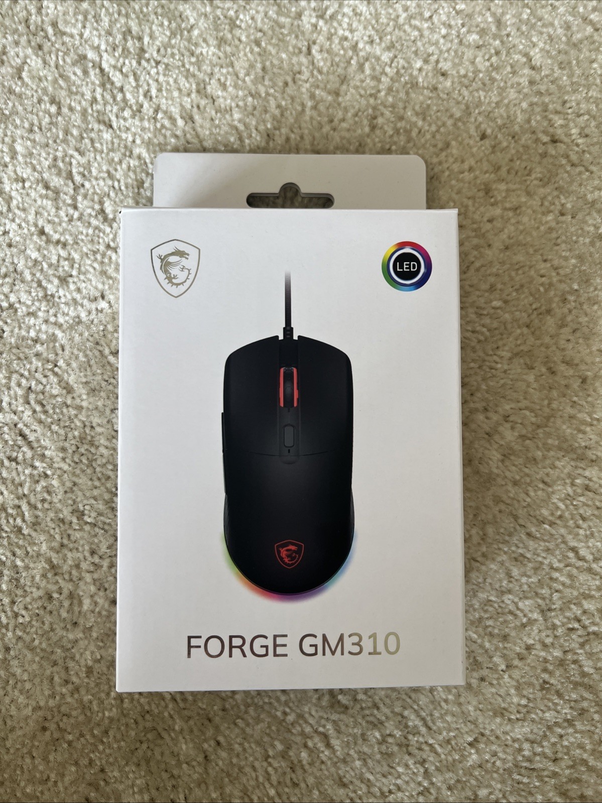 MSI FORGE GM310 Wired Optical Gaming Mouse, RGB LED, 20 Million Clicks
