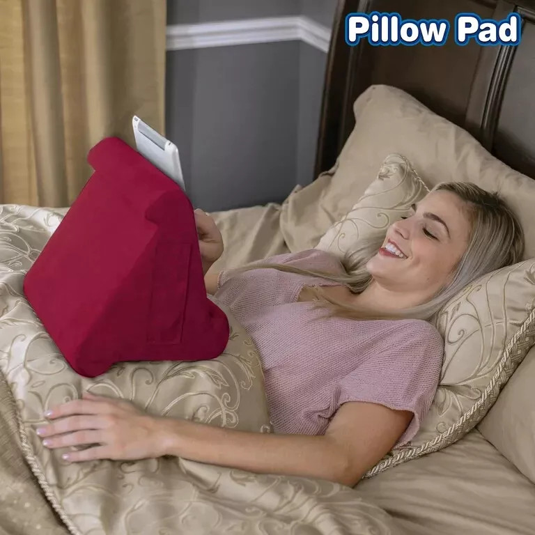 ONTEL BURGANDY PILLOW PAD TABLET STAND 3 VIEWING MULTI-ANGLE SOFT -  BURGUNDY