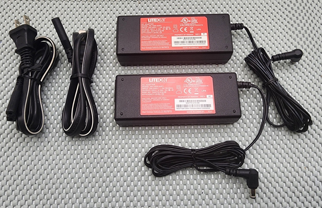 LiteOn PA-1500-5AR1 542772-010-99 AC Adapter Power Supply (LOT OF 2)