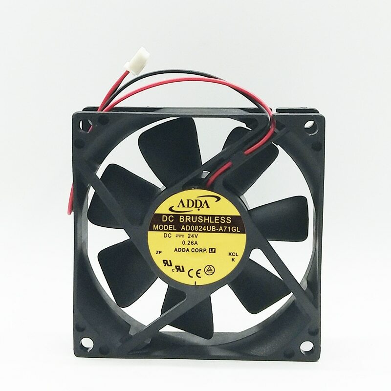 For ADDA 80x80x25mm AD0824UB-A71GL DC 24V 0.26A 2pin Cooling Fan