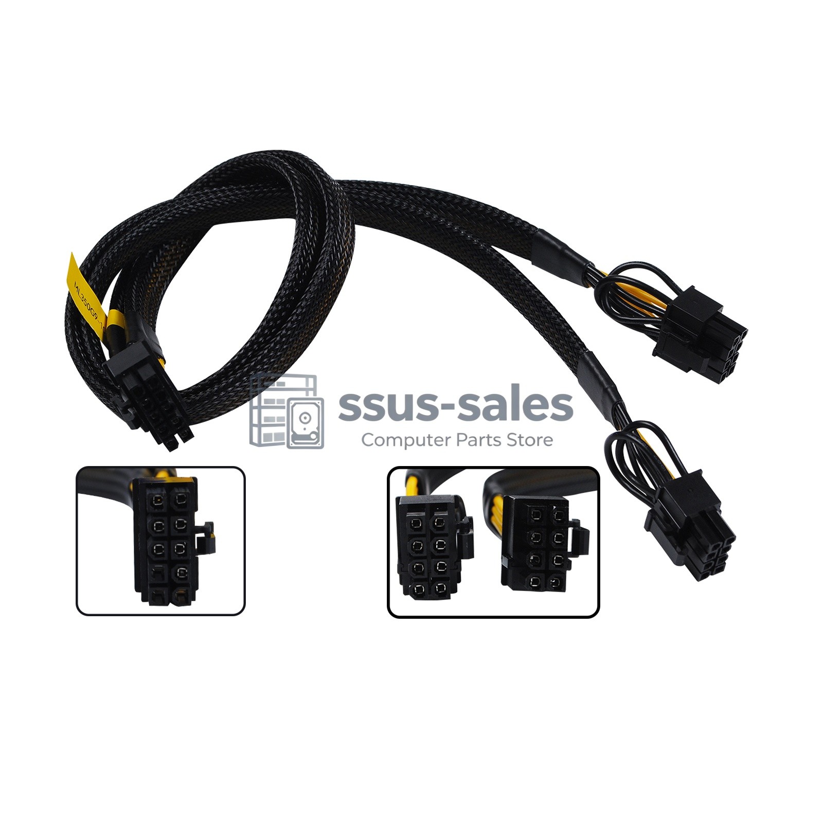 10Pin to Dual 8Pin (6+2) GPU Power Cable 50cm For HP ML350 G9 DL360 G9 Server