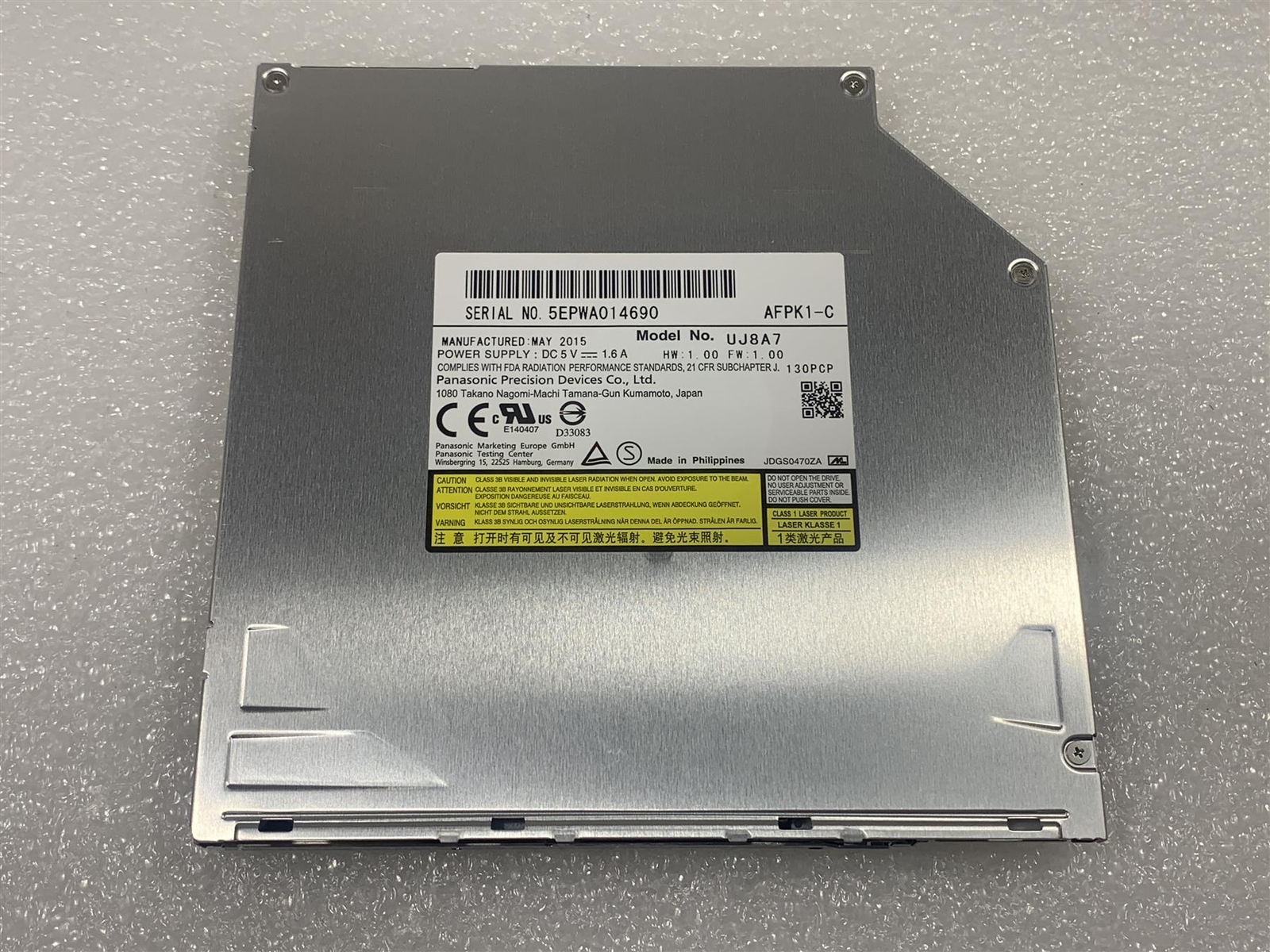 10 x Panasonic UJ8A7 DVD-RW DVD Burner SATA Player 9.5mm Slot AFPK1-C New