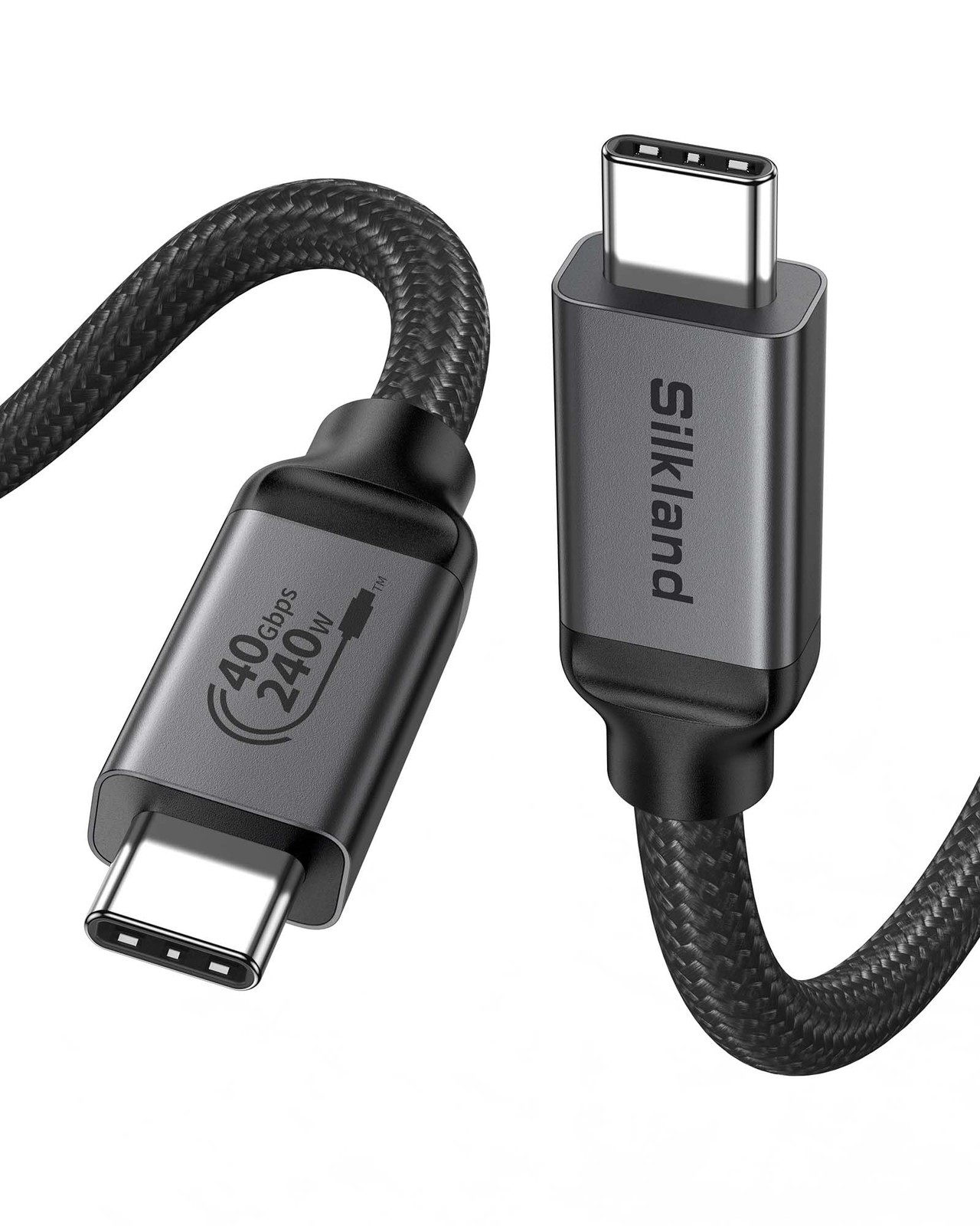 Silkland USB C to C Cable 240W, 40Gbps 4 [USB-IF 3.3ft, Grey