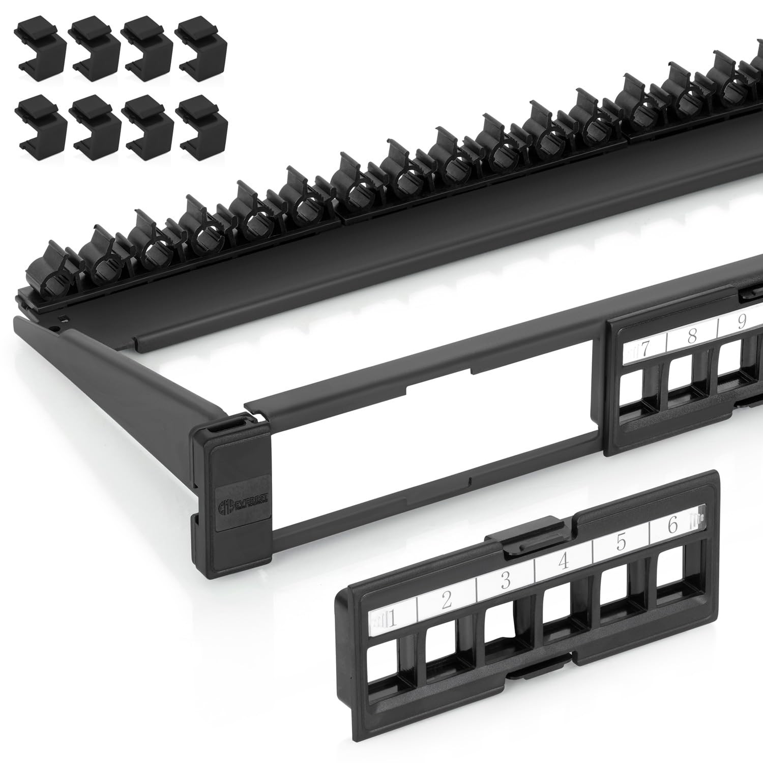 Everest 24 Port Keystone Patch Panel (1-Pack) - Removable 6-Port Panels
