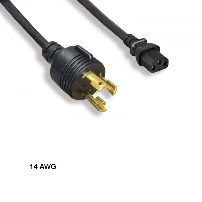 10PCS 10ft 14 AWG Power Cable NEMA L6-30P TO IEC-603203 C13 15A/300V SJT Black