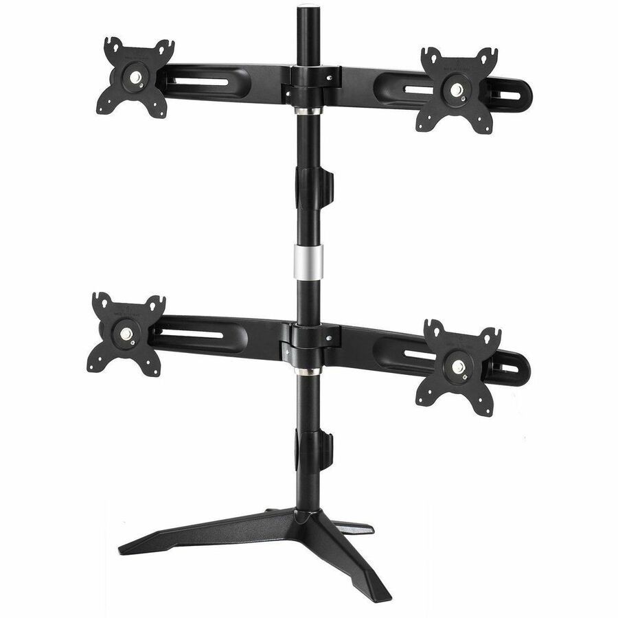 Amer Mounts Adjustable Quad Monitor Stand Mount for four 15"-24" Monitors