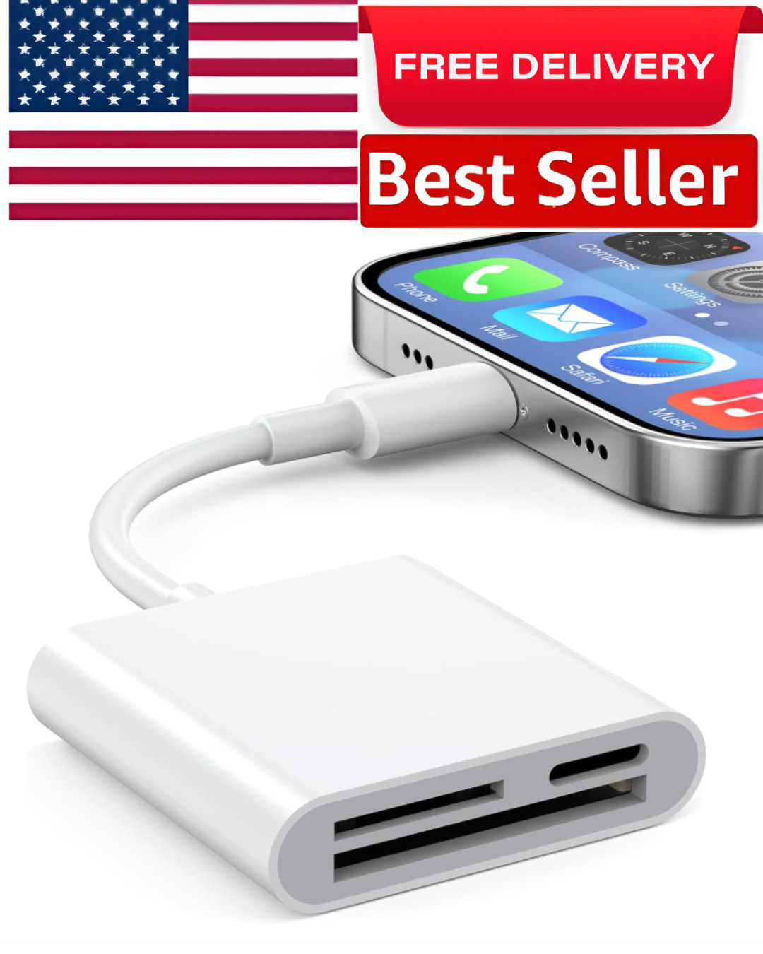 Apple Mfi Certified Lightning to SD Card Camera Reader for Iphone Ipad, Memory