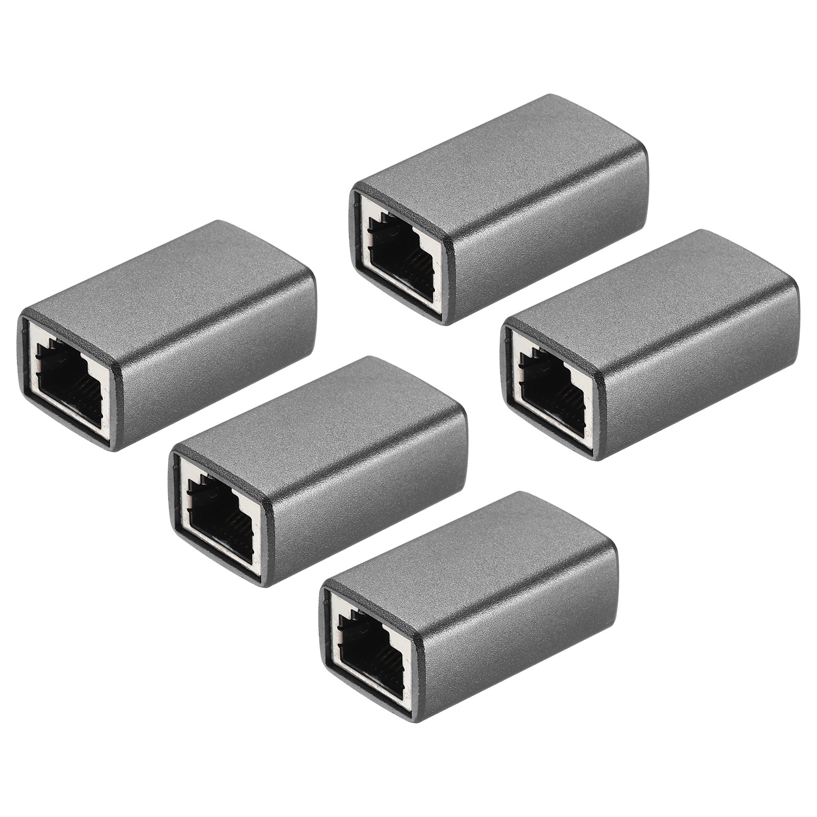 5PCS RJ45 Ethernet Coupler Female to Female in Line Cat7 Cat6 Cat5e Cat5 Silver