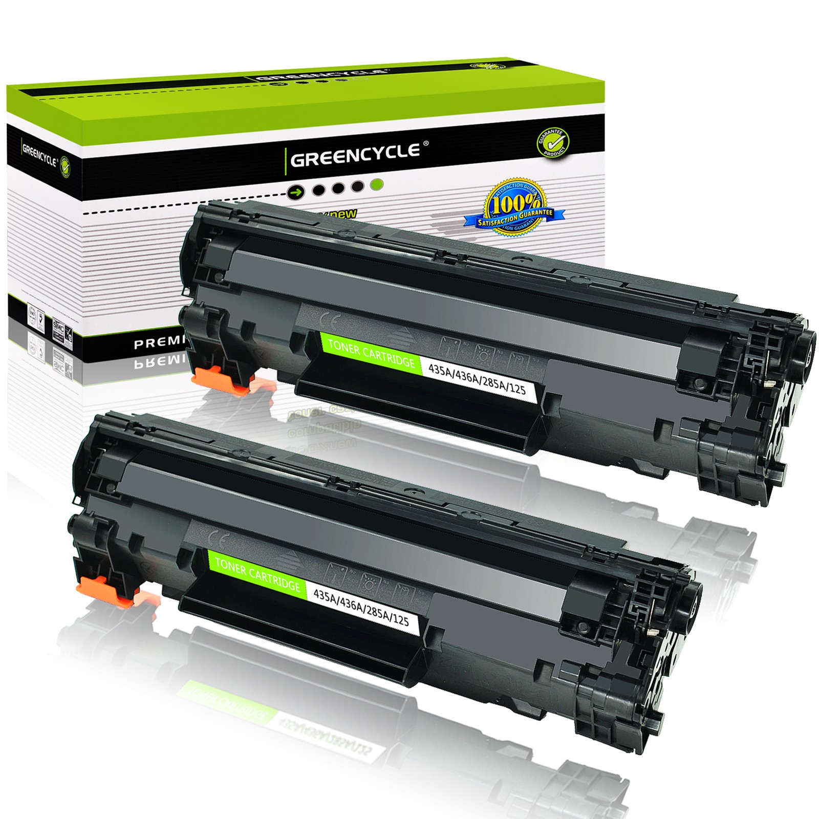 2PK CB435A 35A Toner Cartridge Fit for HP LaserJet Pro P1005 P1006 P1008 P1009