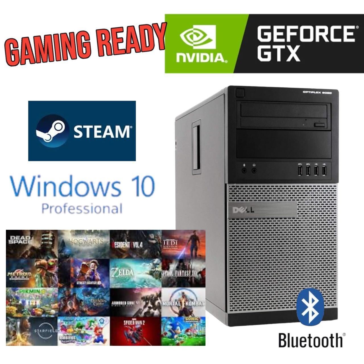 Dell Gaming Desktop Computer i7 NVIDIA GTX745 up to 32GB RAM 4TB SSD Win10 BT5.0