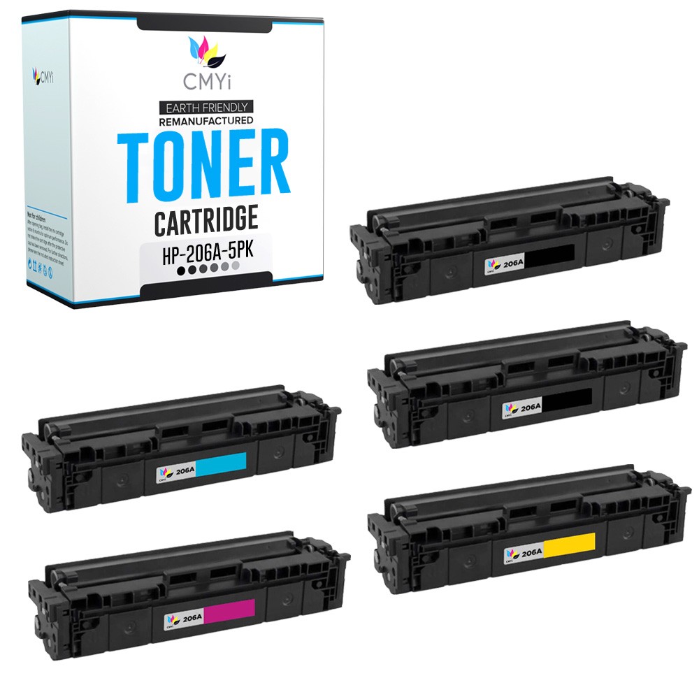 5-PK Replacement OSI 206A Printer Toner for HP Color LaserJet Pro M255dn M255nw