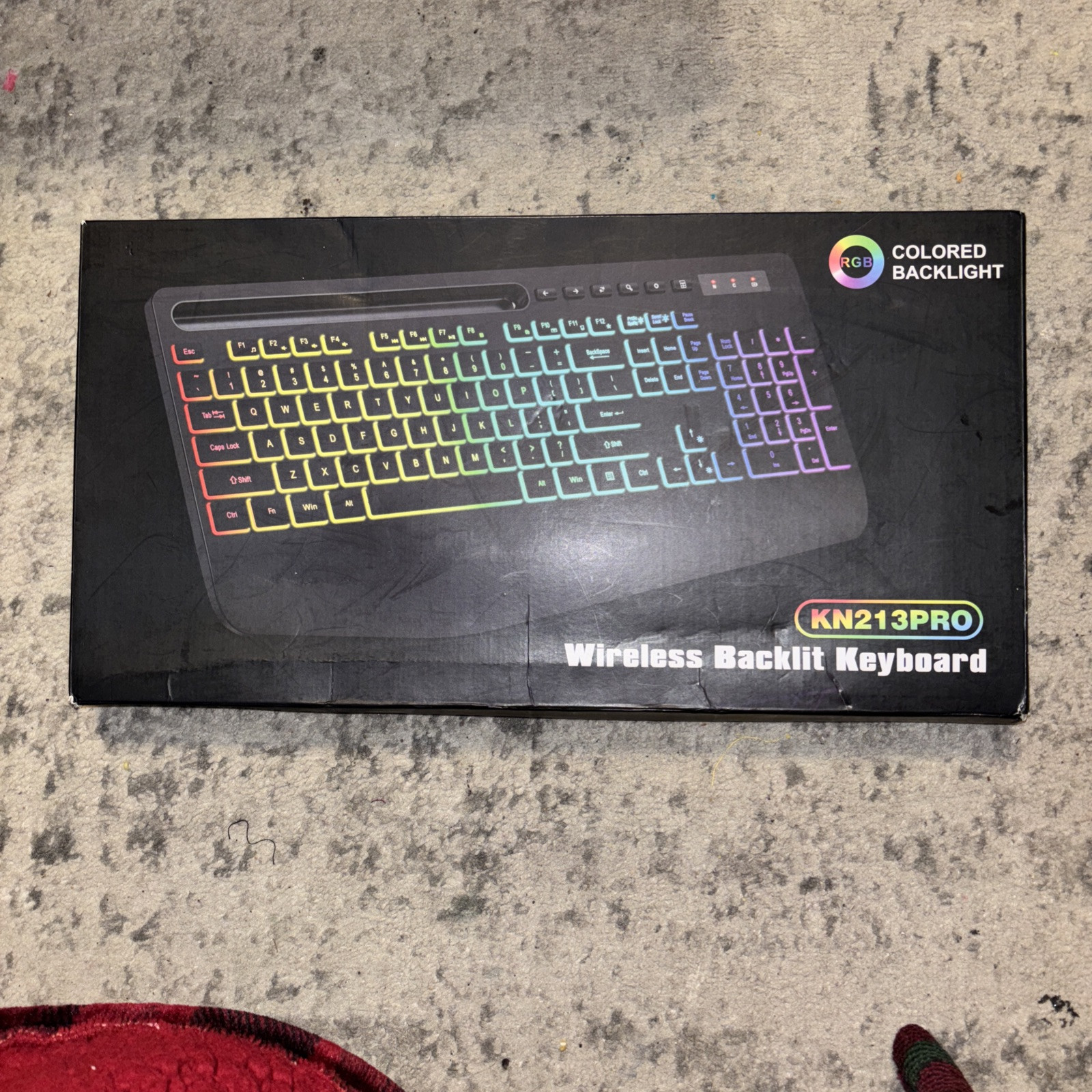 KN213 Pro Wireless Backlit Keyboard 7 Colored Backlights And 3 Brightness Levels