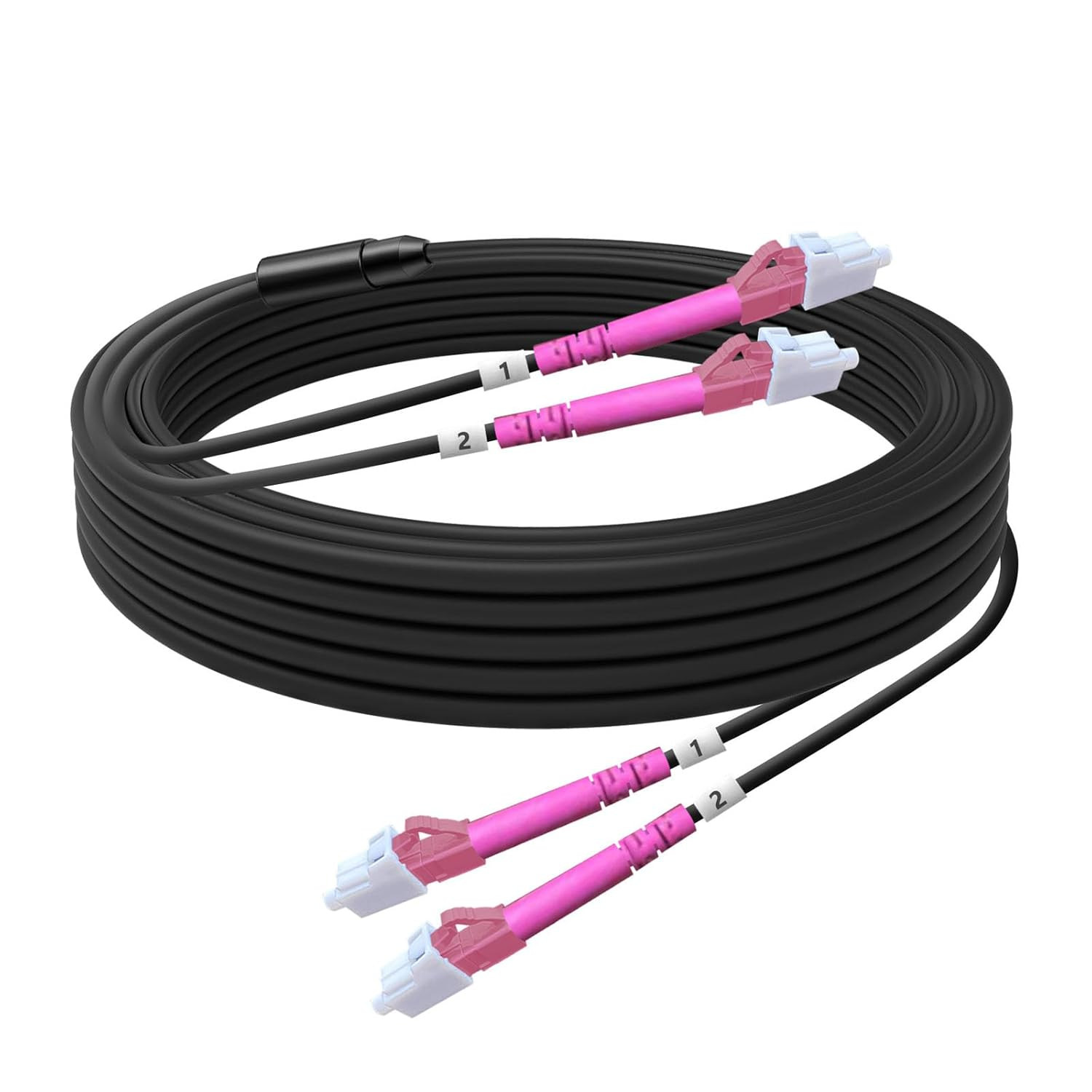 OM4 LC to LC Outdoor Fiber Patch Cable 100M/328FT, Duplex Multimode Armored Fibe