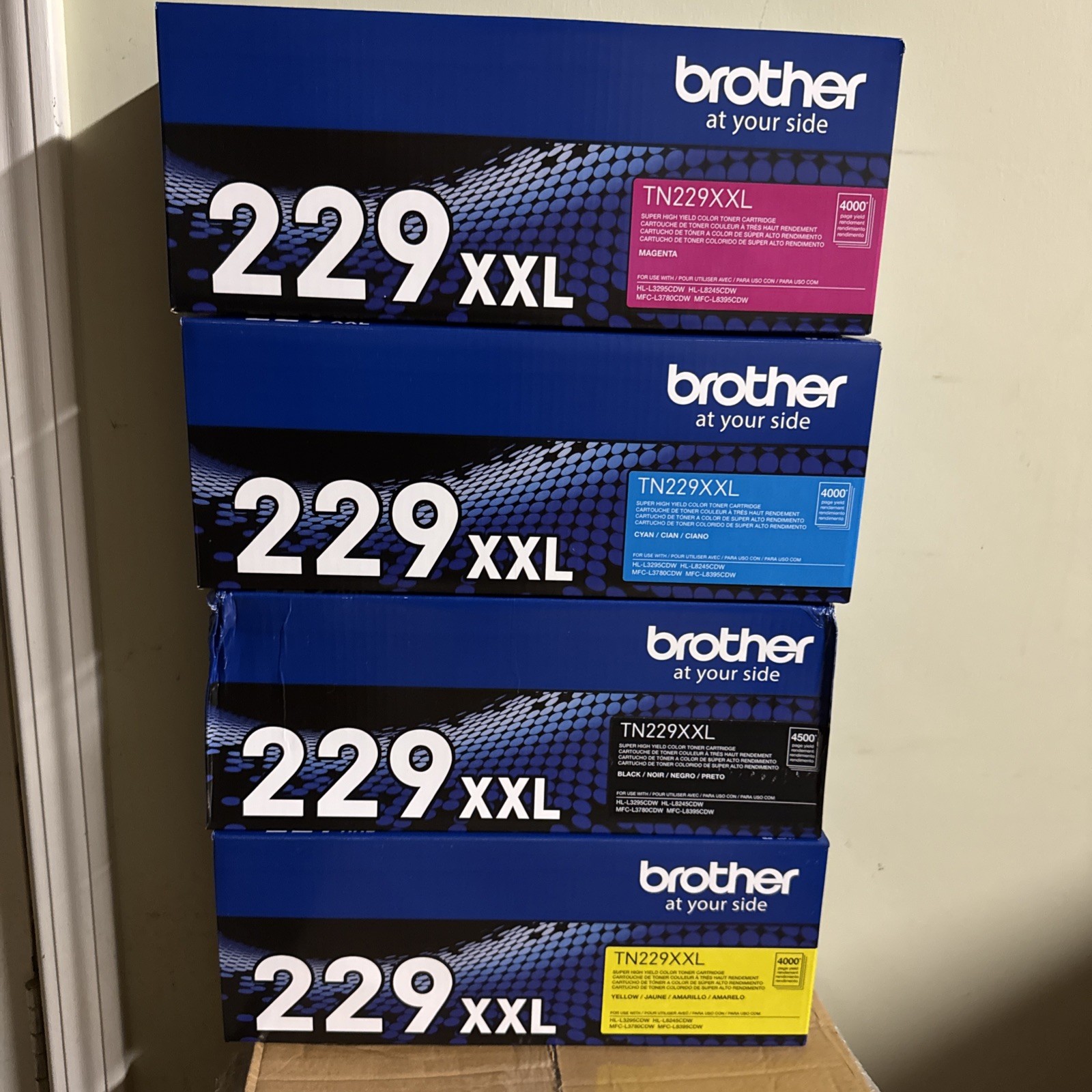 Brother TN229XXL 4PK Super High Yield Toner Set BK CMY for HL MFC Series
