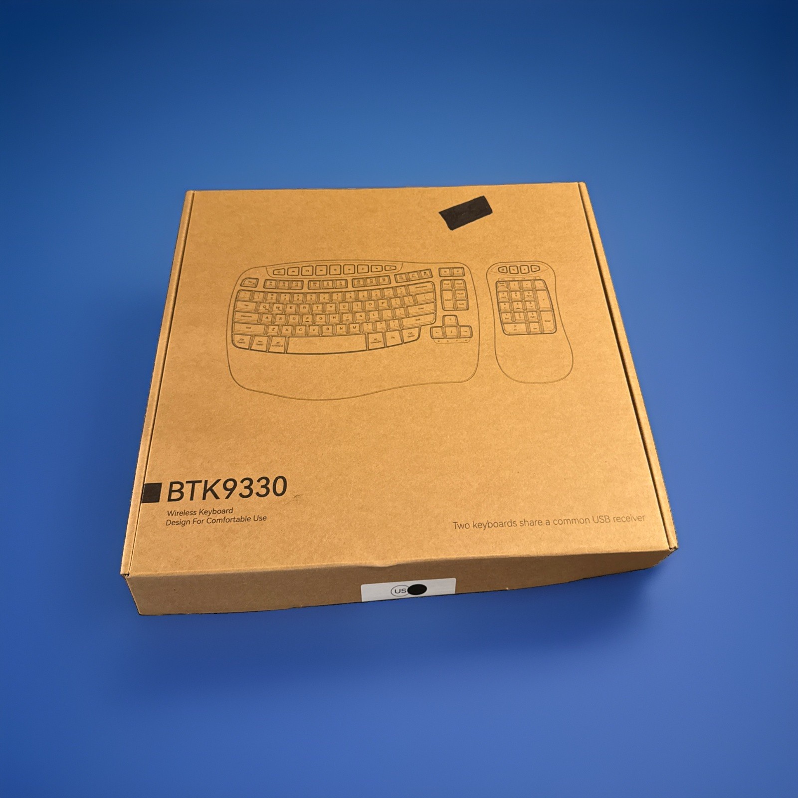 MEETION BTK9330 Ergonomic Wireless Keyboard & Keypad 2.4G Bluetooth Open Box