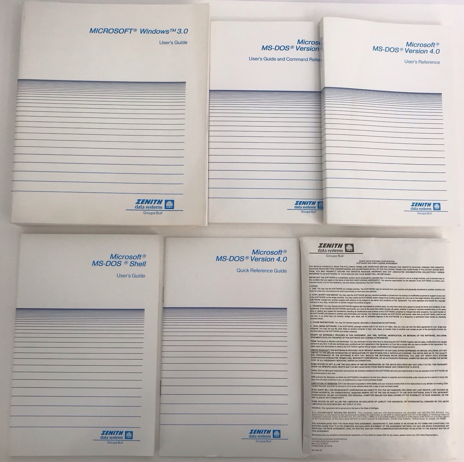 Heath Zenith Data Systems Microsoft Windows 3.0 Manual & MS-DOS 4.0 Software