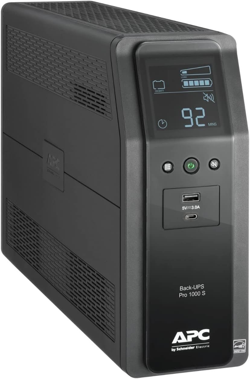 UPS 1000VA/600W Pure Sine Wave UPS for Computer, Electronics, BR1000MS | Back-Up