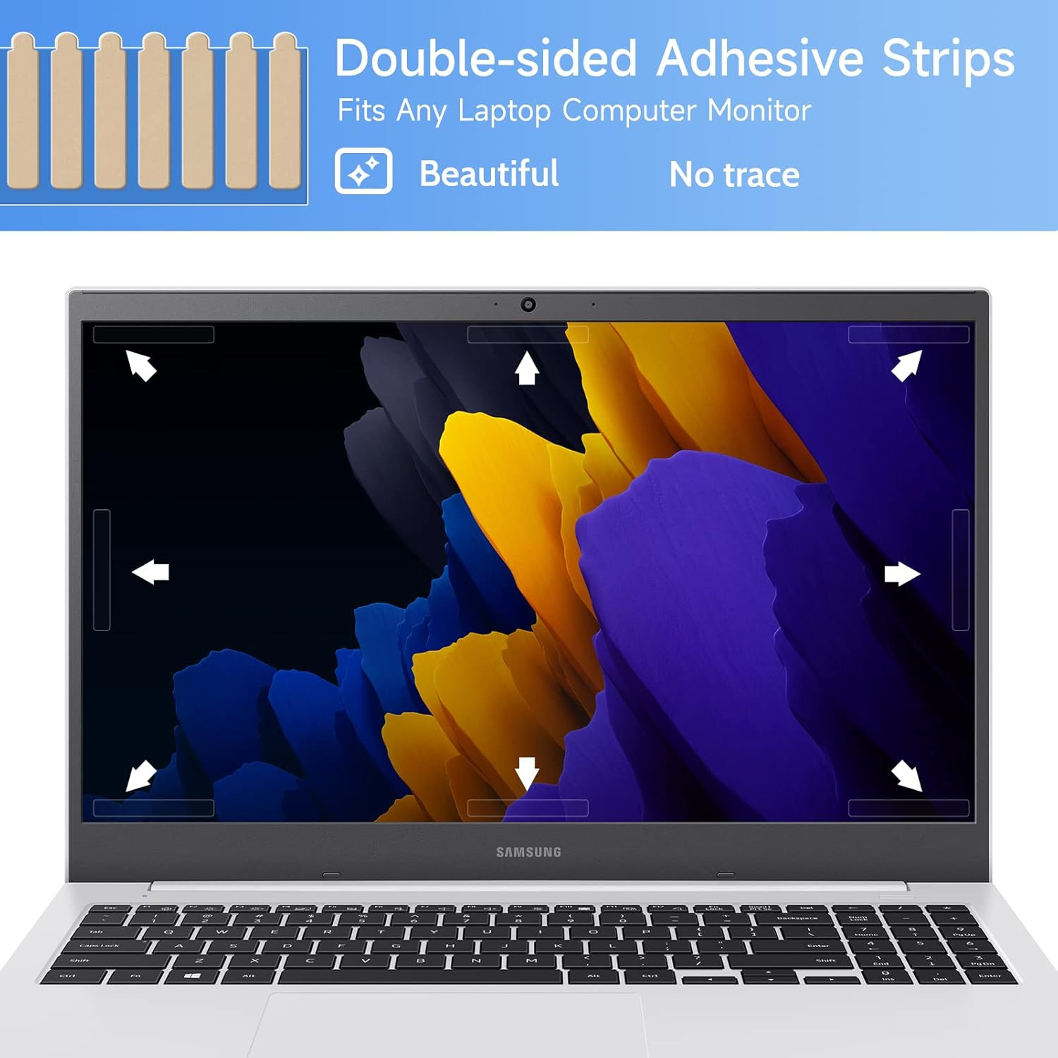 Privacy Screen Adhesive Strips and Slide Mount Holder Tabs for Computer Monit...