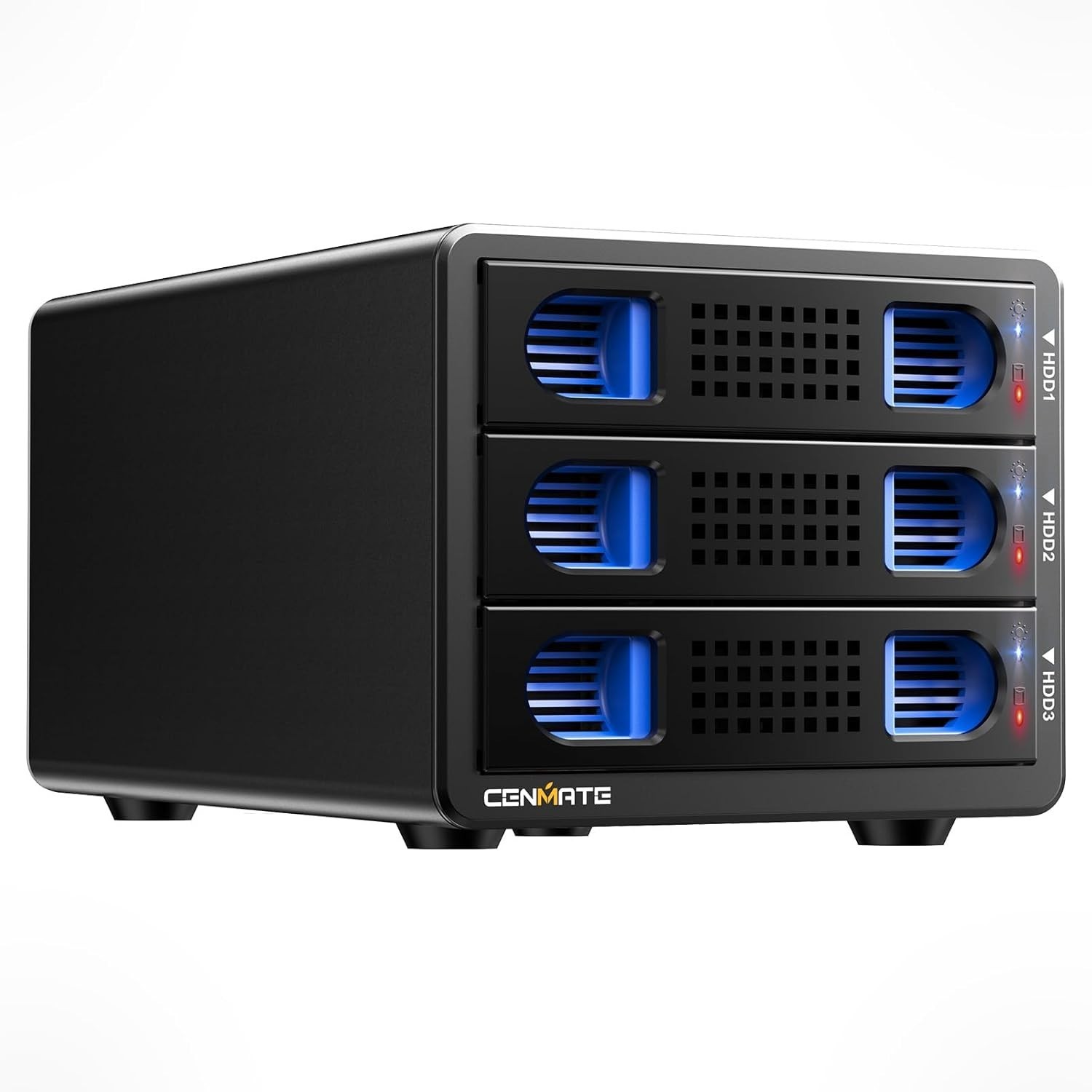 Aluminum 3 Bay Hard Drive Enclosure with Cooling Fan for 2.5“/3.5" SATA HDD/S...