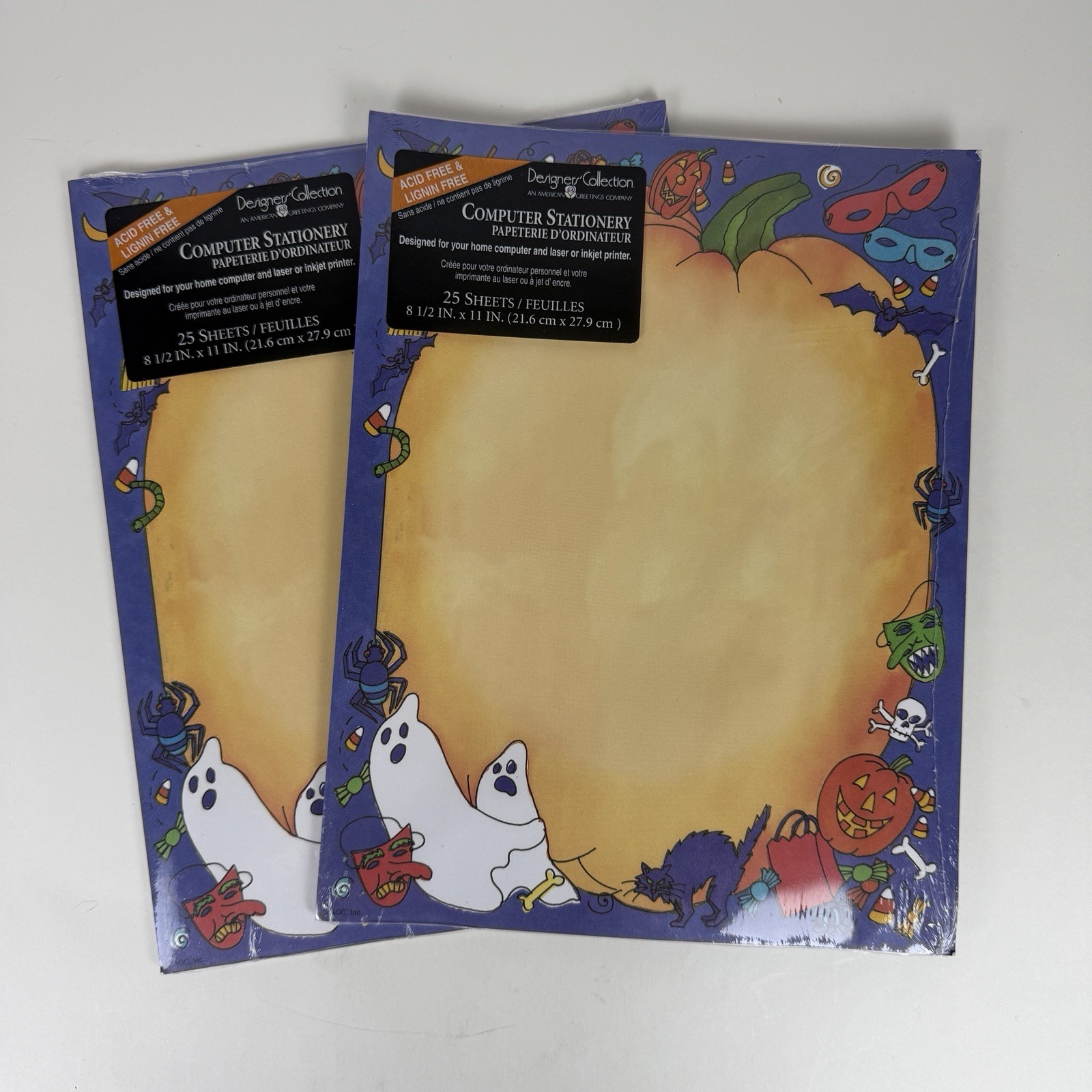 Vintage American Greetings Halloween Pumpkin Computer Stationery 50 Sheets