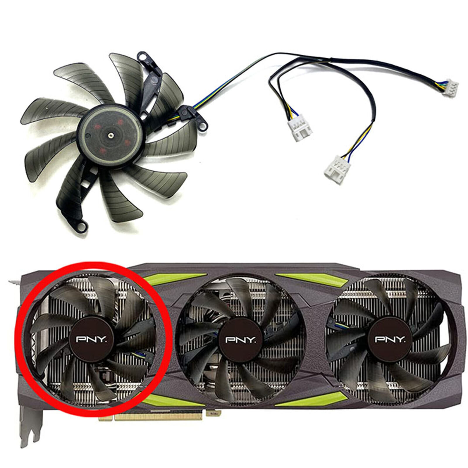 Graphics Card Coiling Fan for PNY RTX3070ti 3080 3080ti 3090 Triple Fan Cooler