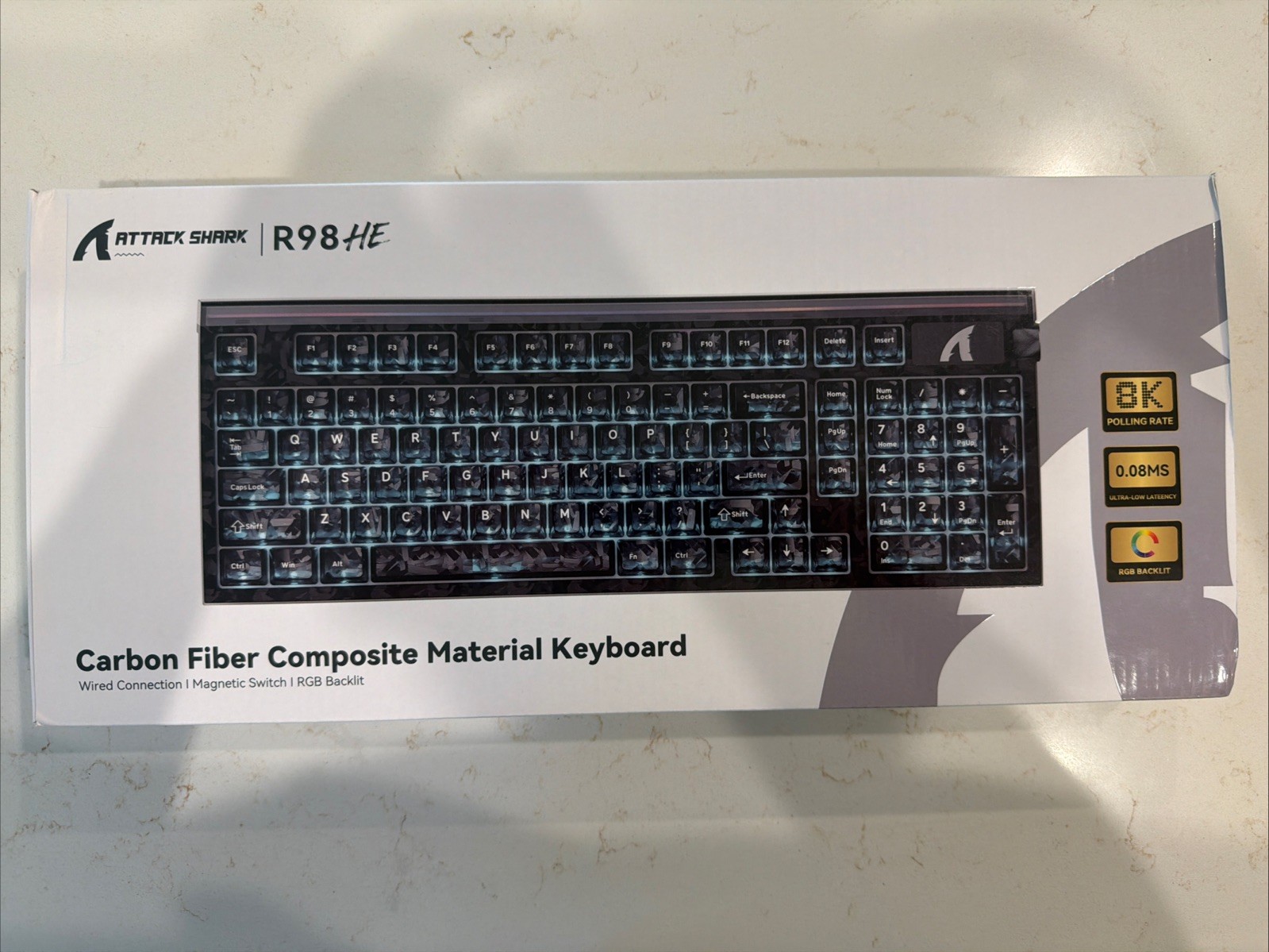 Attack Shark R98 HE Gaming Keyboard Color-Ink Carbon Fiber Composite Wired