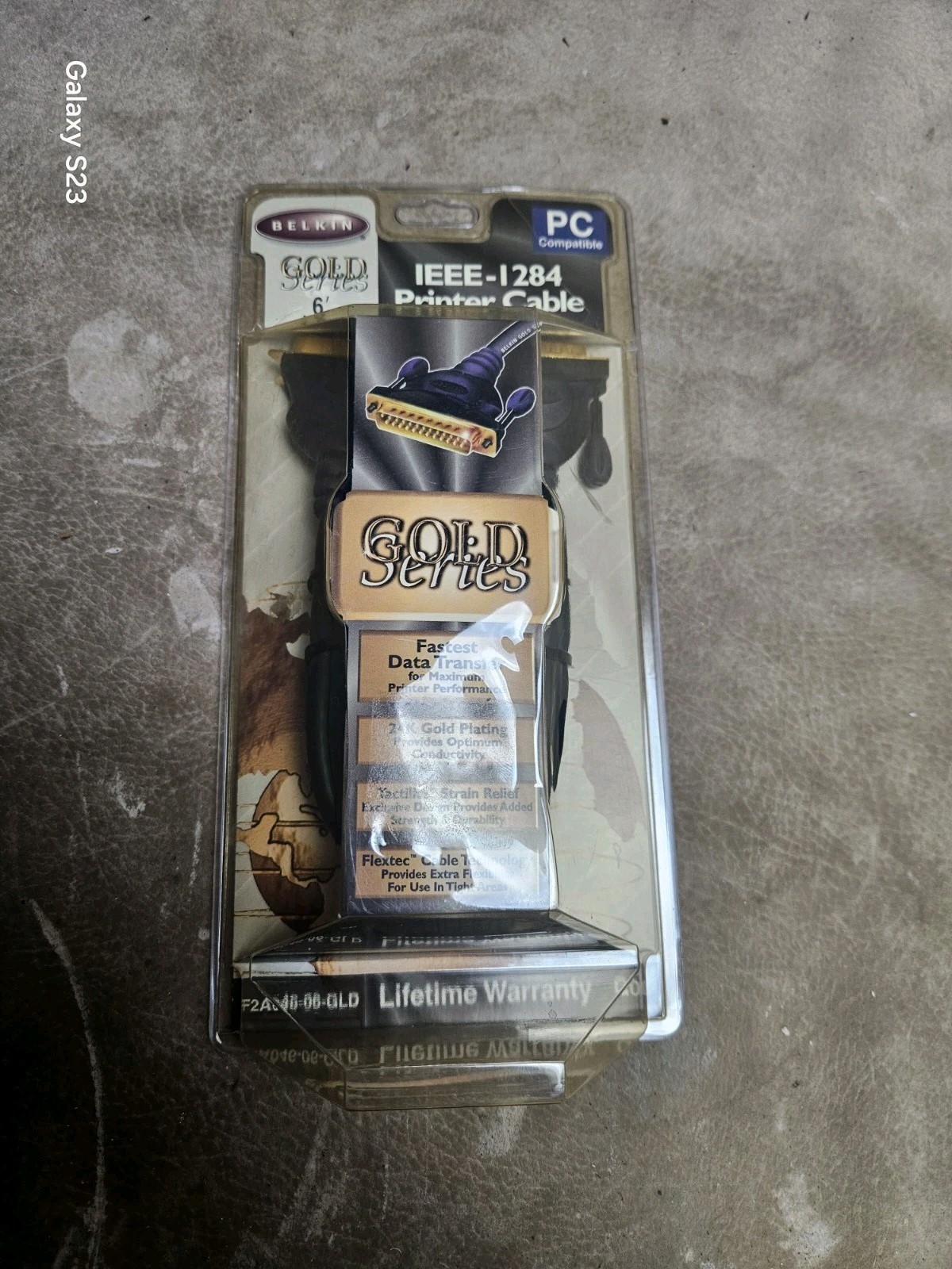 NOS 1999 Belkin Gold Series IEEE 1284 Parallel Printer Cable 6ft DB25 Cent36 NIP