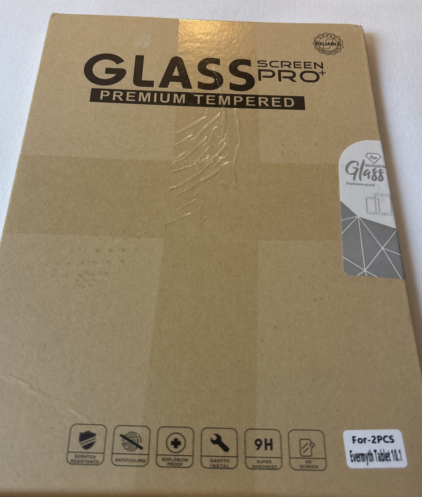 2 Pack Evermyth 10 inch KB1001 Android 15 Tablet Screen Protector Tempered Glass