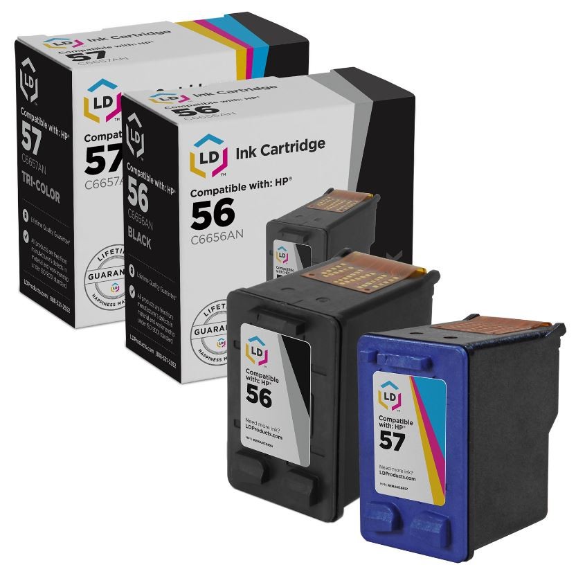 LD Replacement Replacements for HP 56 C6656AN HP 57 C6657AN & 1 Color