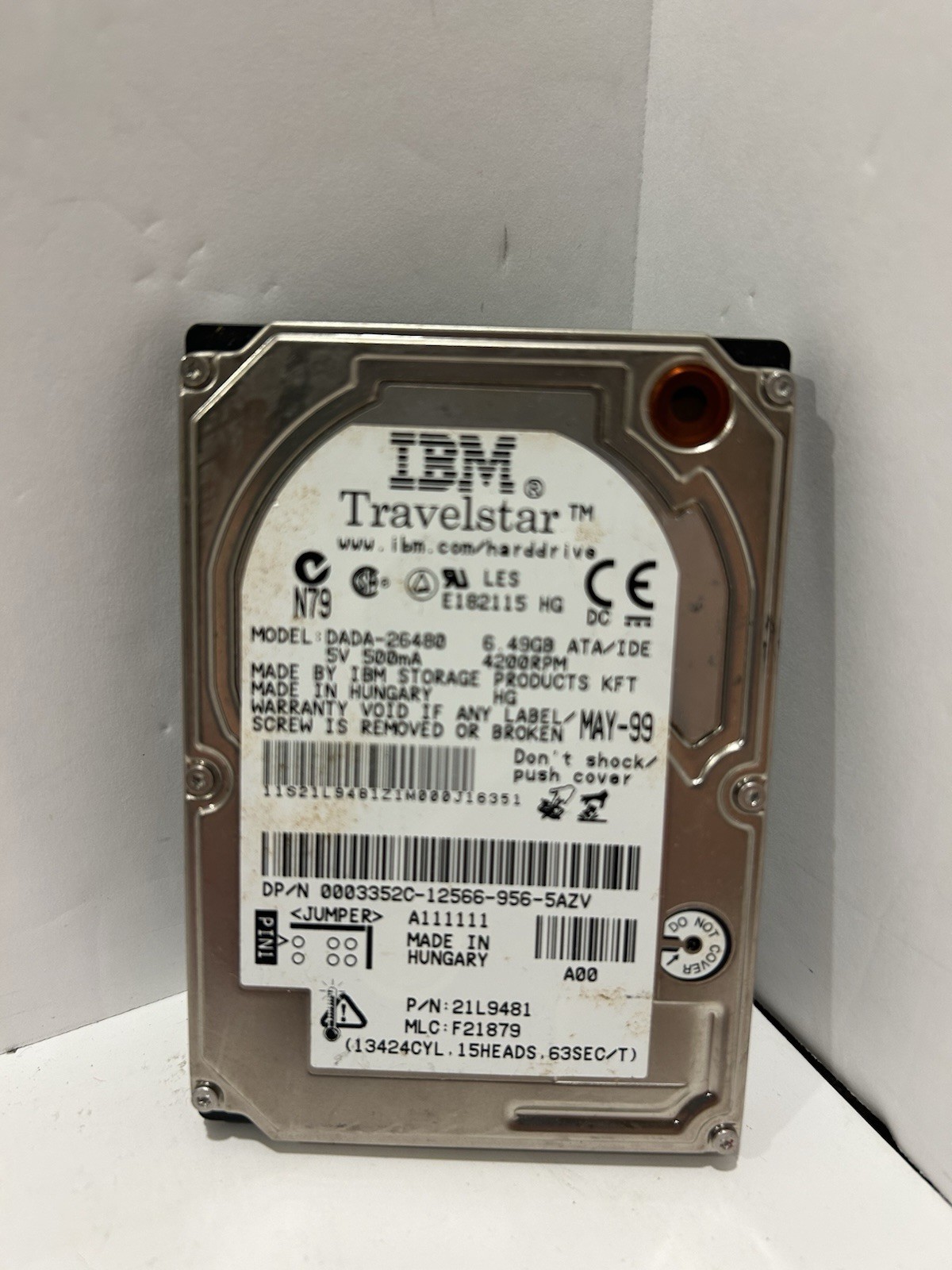 IBM DADA-26480 6.4GB IDE Hard Drive - FOR PARTS ONLY - A *Parts Repair UNTESTED*