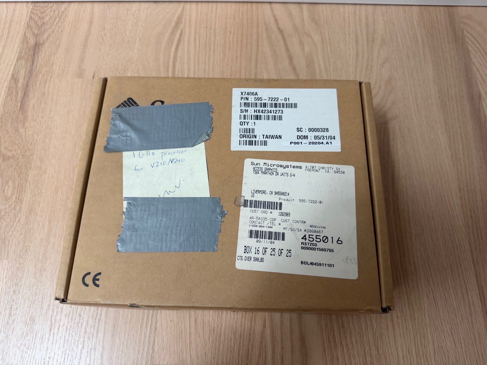Sun UltraSPARC III Processor Upgrade Kit for V210 V240 Servers Complete NOS Box