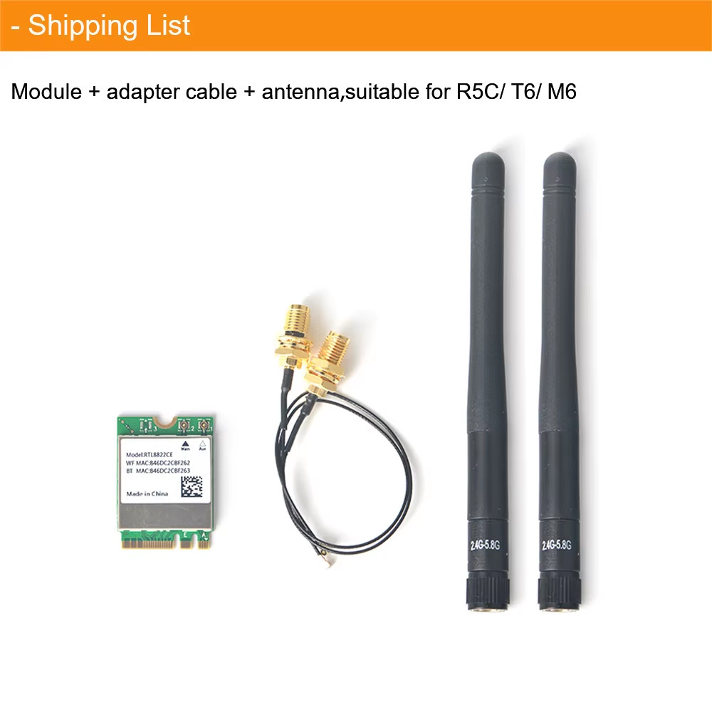 M.2 2230 E-Key RTL8822CE WiFi Module For NanoPi R5C/M6/Zero2,NanoPC T6 Supports 