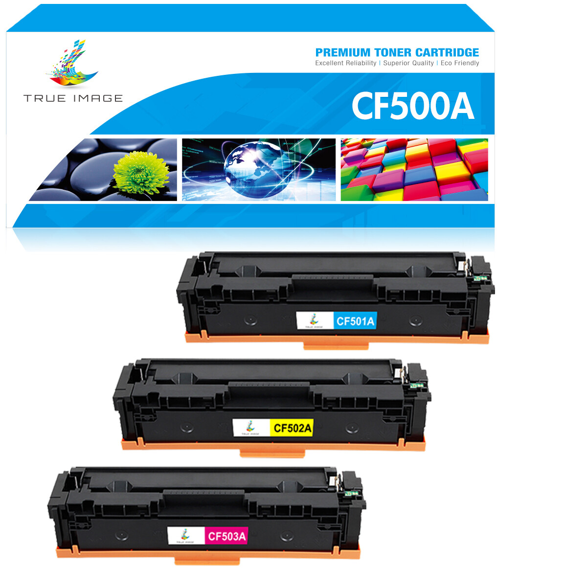 3PK Toner Compatible With HP 202A CF501A CF502A CF503A LaserJet M254dw M281cdw