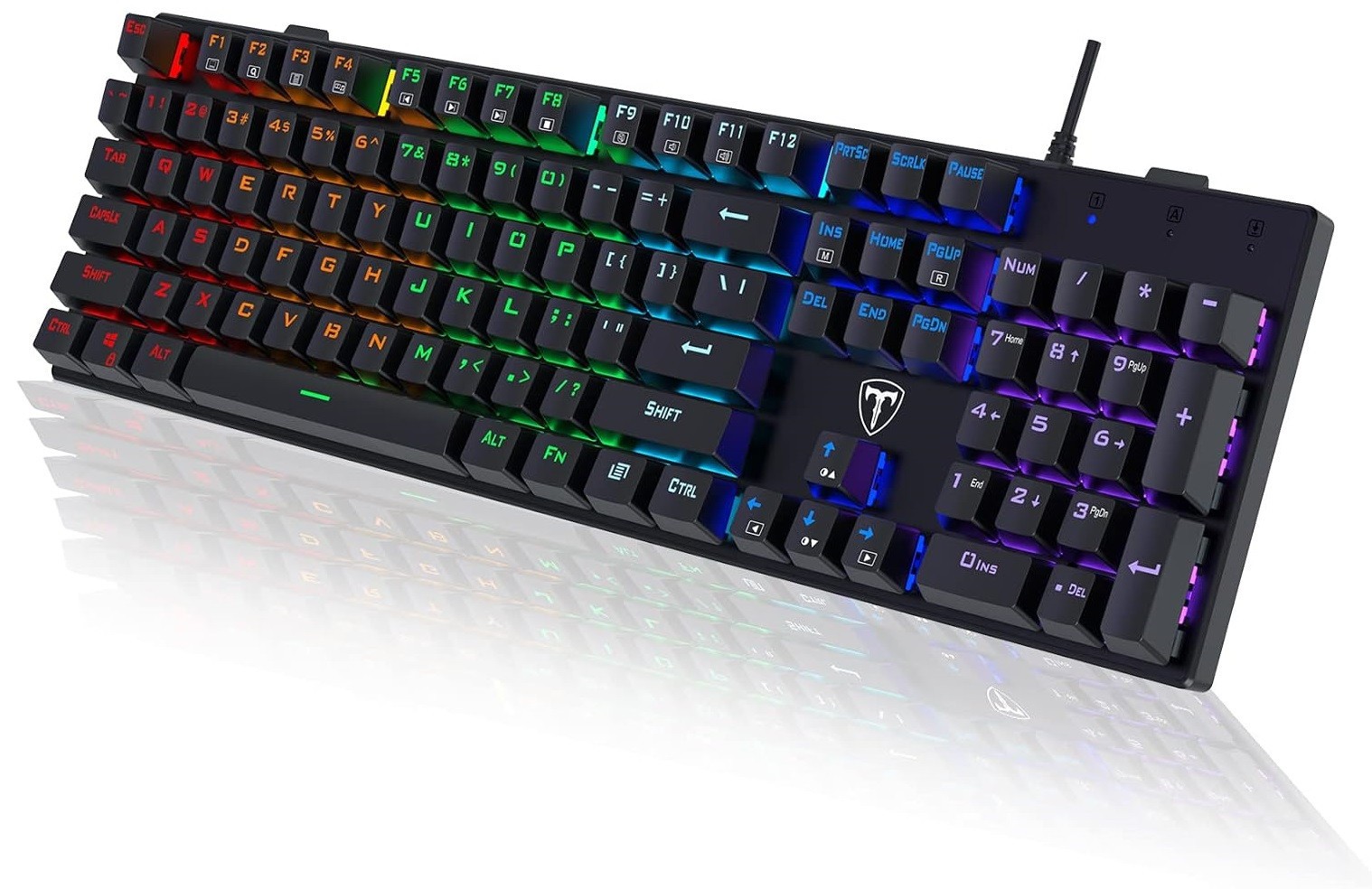 Teclado Gamer Mecánico RGB 104 Teclas USB Switch Azul PC Mac Xbox Anti-Ghosting