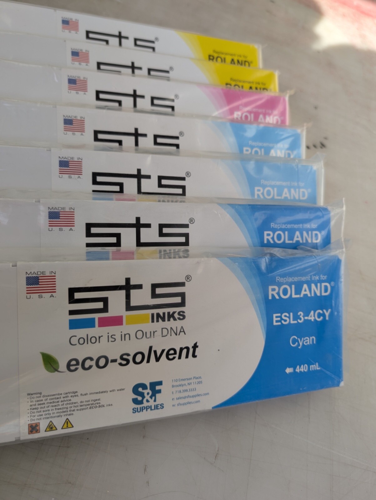 New esl3-4 Replacement Ink for Roland 400mL Package - STS Inks eco-solvent