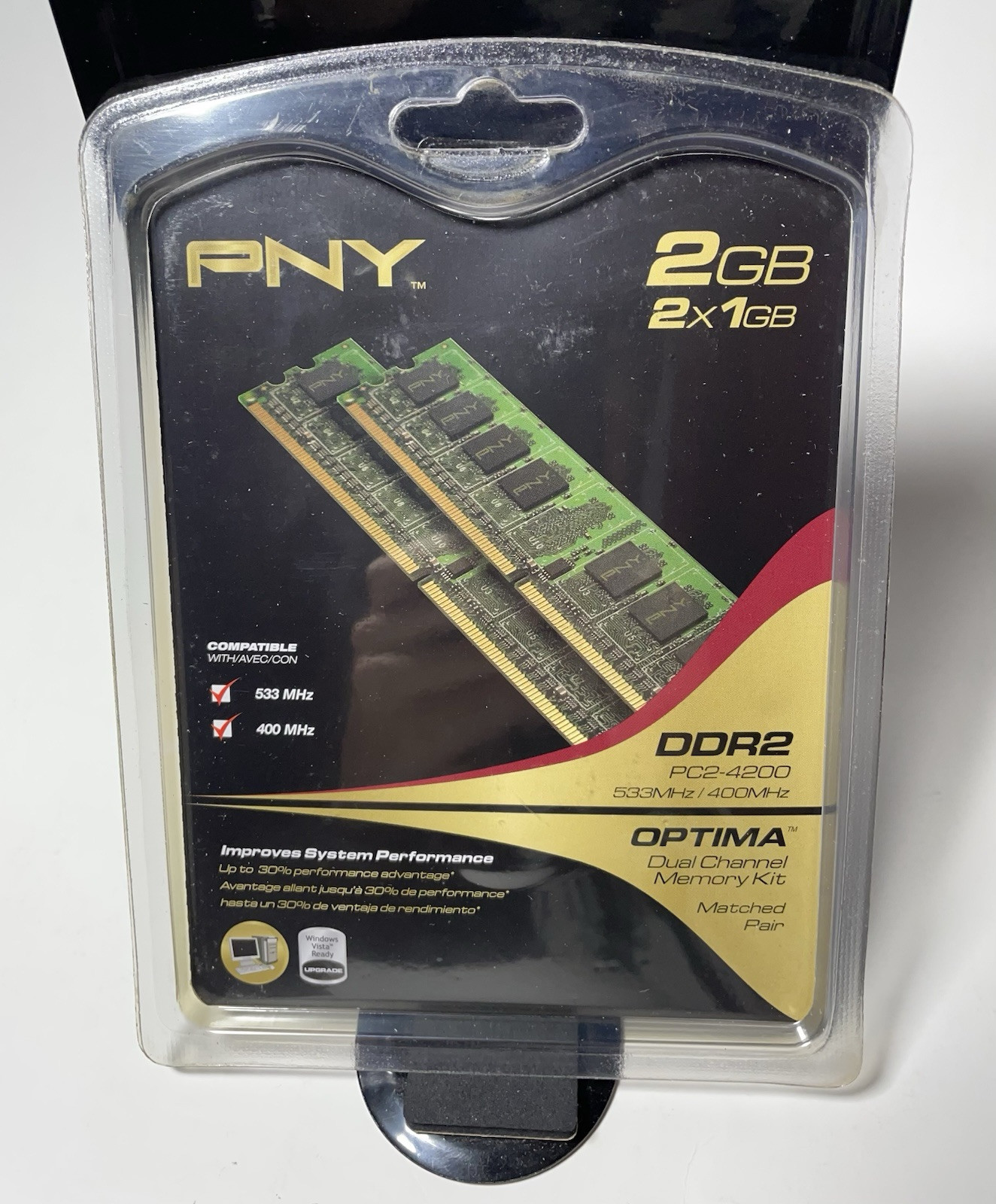 PNY 2GB (2 X 1GB) DDR2 Dual Channel Memory Kit New