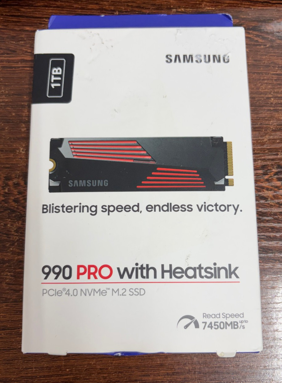 New Samsung 990 Pro 1TB 2280 M.2 NVMe PCIe 4.0 SSD Heatsink - PC PS5 Opened Box