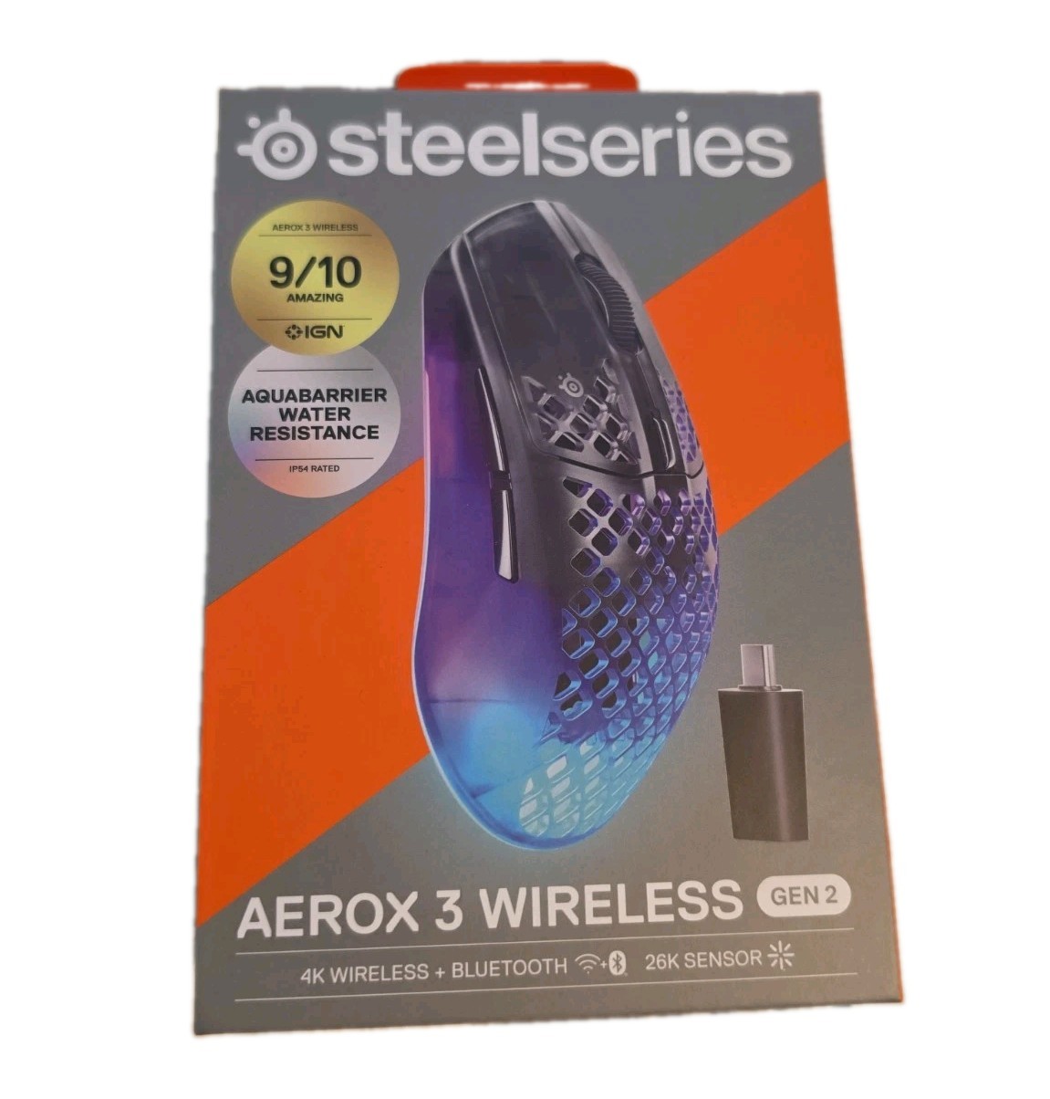 New SteelSeries Aerox 3 Wireless Gen 2 Wireless Gaming Mouse Shadow