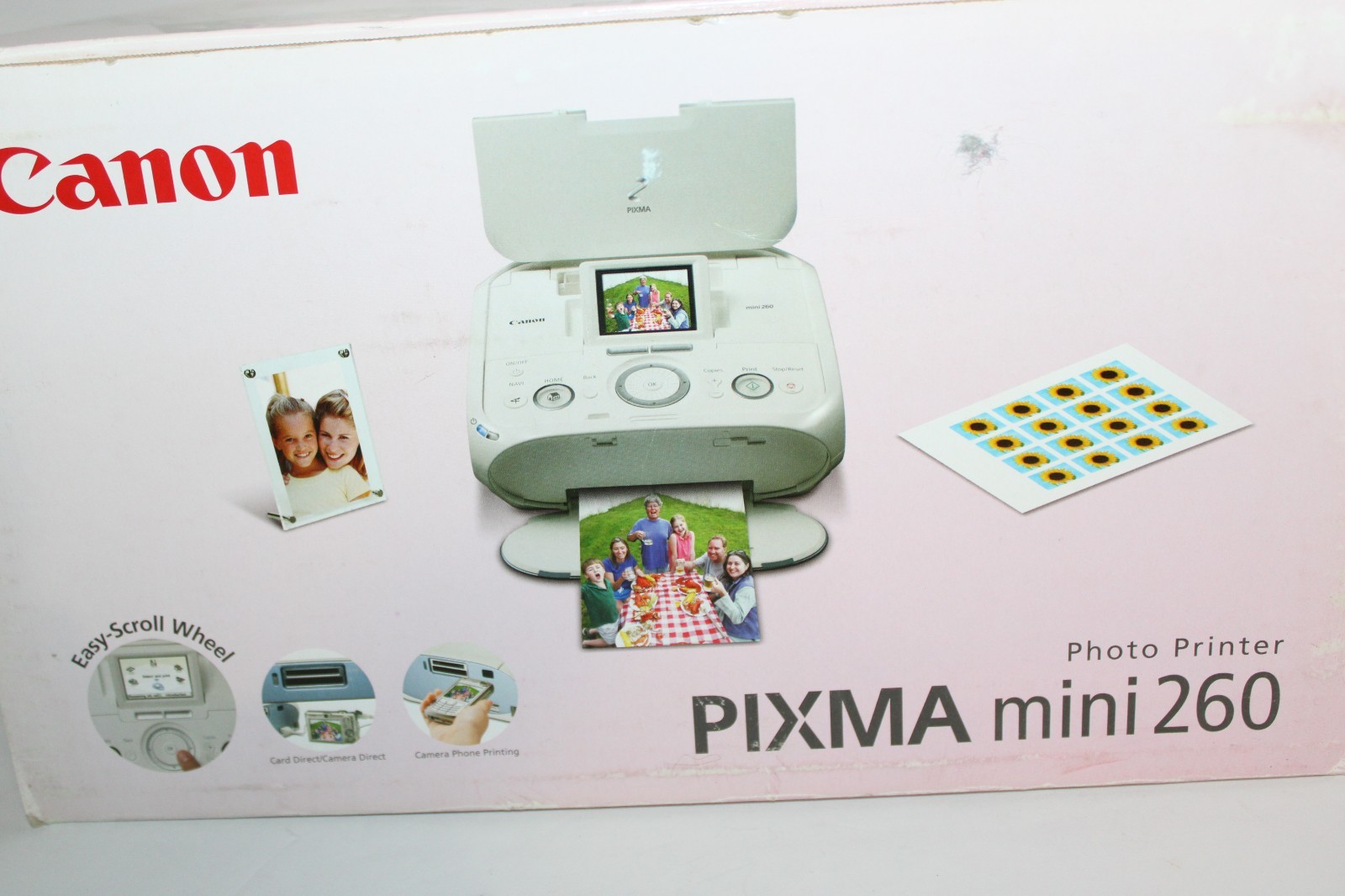 Canon Pixma Mini 260 Photo Printer, comes w/extra ink & photo paper