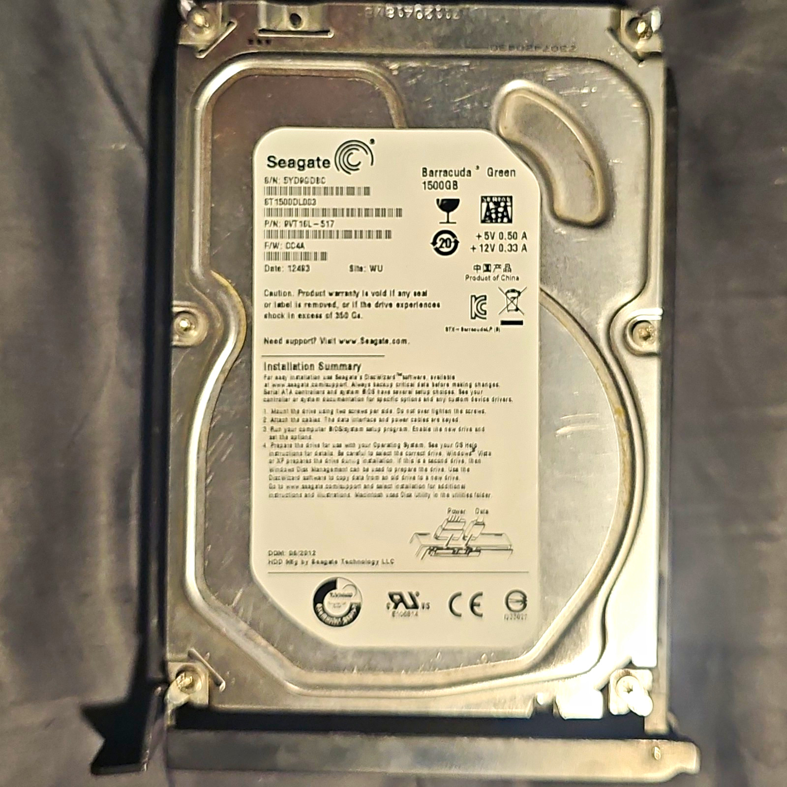 Seagate Barracuda Green 1.5TB 3.5" Internal Desktop HDD ST1500DL003